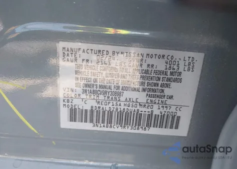 2024 Nissan Sentra Sv Xtronic Cvt from USA, damaged, VIN 3N1AB8CV9RY308987